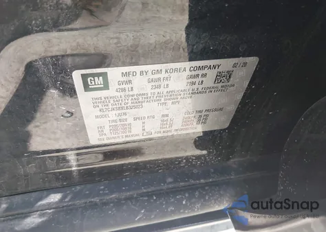 2020 Chevrolet Trax Fwd Ls из США, поврежденный, VIN KL7CJKSBXLB325023